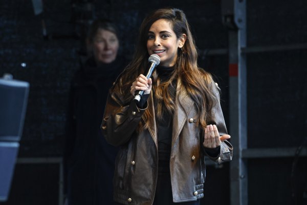 Колиен говори на митинг в Хамбург и разкрива, че е била заплашвана. Снимка: Getty Images