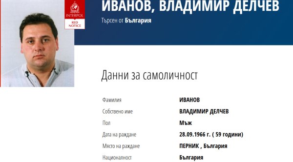 Владимир Иванов е издирван за убийство