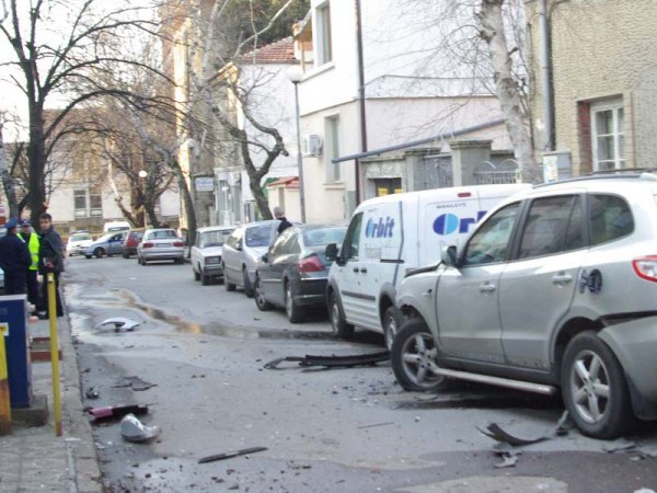 Мястото на взрива. Снимка: ОДМВР Стара Загора