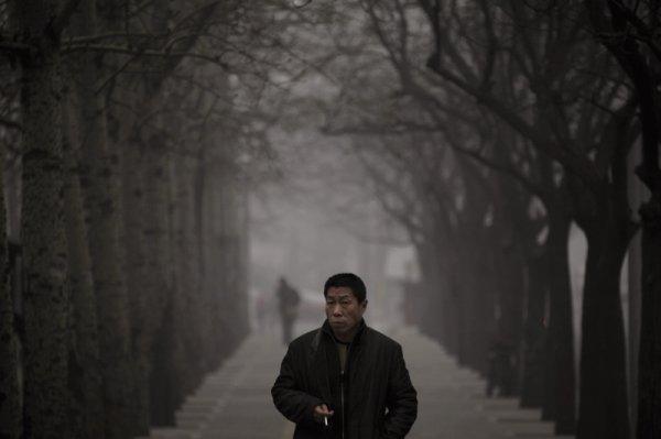 Мрачен ден в Пекин. Снимка: Reuters