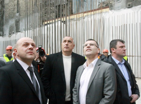 На инспекция на строителството на метрото. Снимка: БТА