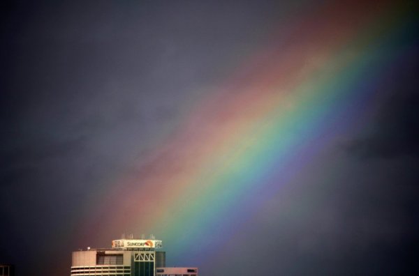 Прекрасна дъга краси небето на австралийския град Сидни. Снимка: Reuters