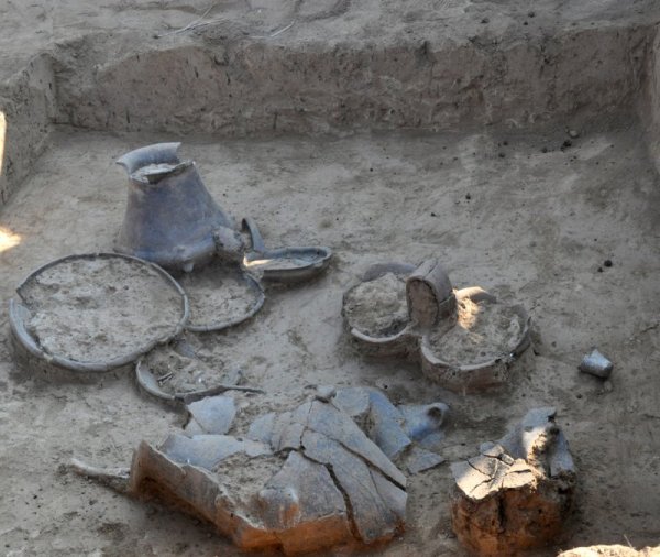 Завършиха разкопките на археолозите край видинското село Балей на некропол, който е част от цялостен археологичен комплекс със селище от 16-11 век преди Христа. Разкрити са над 50 съда, между които и десетки урни, съхранили се повече от 3000 години. Снимка: БТА