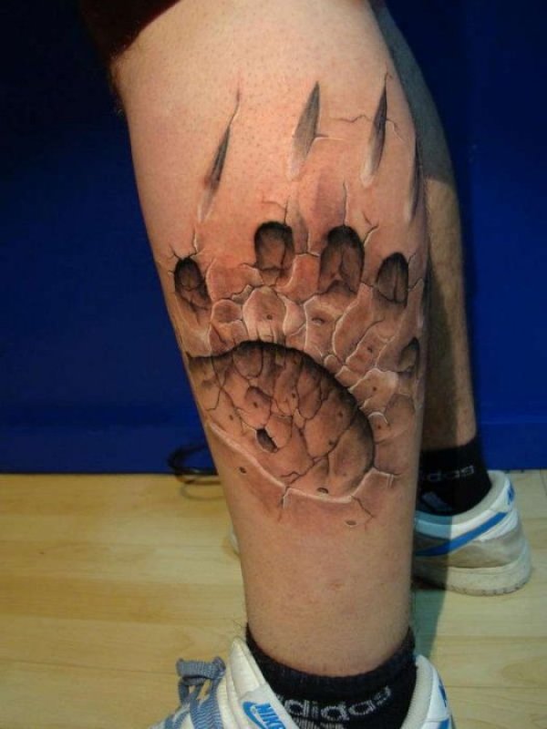 Отпечатък на Гризли. Снимка: blog.tattoodo.com