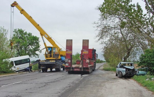 Тежката катастрофа край Пловдив. Снимка Булфото