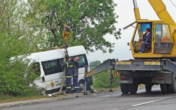 Тежката катастрофа край Пловдив. Снимка Булфото