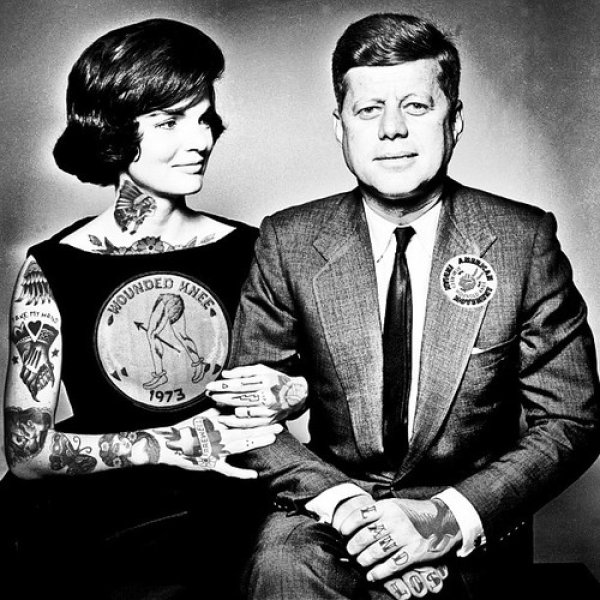 Джон и Джаки Кенеди. Снимка: Shopped Tattoos