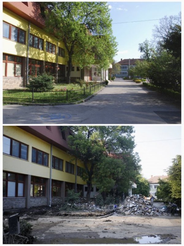 Кметството в Маглай &ndash; 28 април 2010 г. и 21 май 2014 г. Снимка: Reuters
