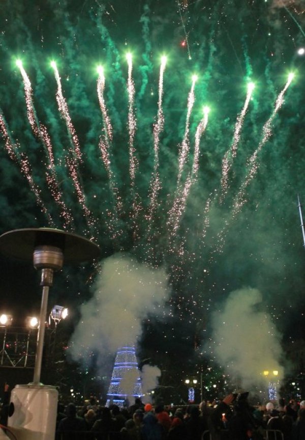 Настъпването на Нова година в София. Снимка: БТА