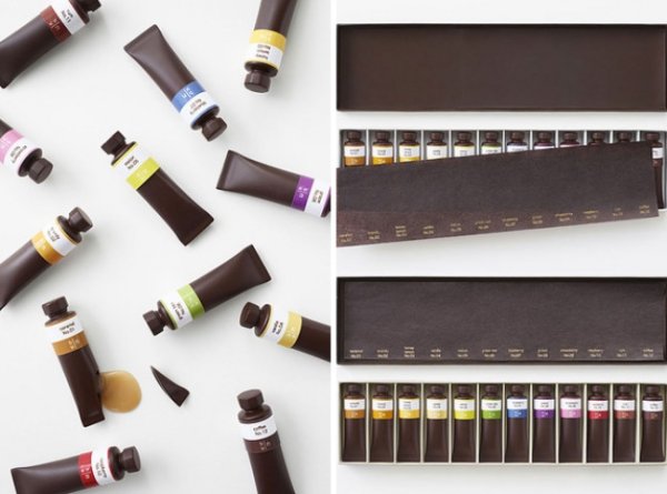 Тубички с шоколад. Снимка: Nendo