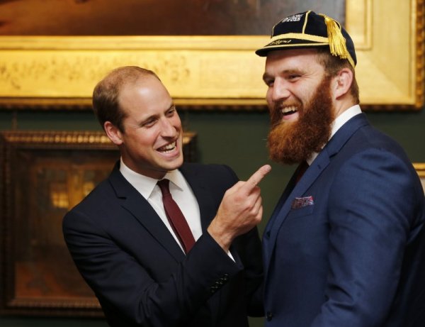 Уилям на мач по ръгби в Уелс. Снимка: Reuters