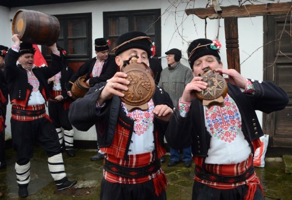 С колоритно шествие, предвождано от натоварена с буре вино каруца и много настроение в Добрич бе отбелязан Деня на лозаря и винаря Св."Трифон Зарезан". Снимка: БТА