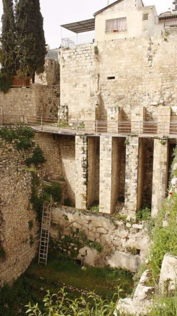 Къпалнята Витесда.
 &quot;И там имаше един човек, болен от тридесет и осем години. Исус, като  го видя да лежи и узна, че от дълго време вече боледувал, му каза: Искаш  ли да оздравееш? Болният Му отговори: Господине, нямам човек да ме  спусне в къпалнята, когато се раздвижи водата, но докато дойда аз, друг  слиза преди мен. Исус му каза: Стани, вдигни постелката си и ходи. И  човекът веднага оздравя, вдигна постелката си.&quot; (Йоан 5:2-9)