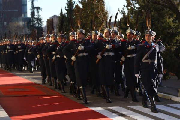 Официално посрещане на президента и върховен главнокомандващ на Въоръжените сили Румен Радев. Снимка: БГНЕС
