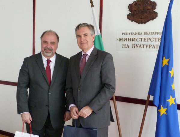 Министърът на културата Найден Тодоров проведе среща с посланика на Испания Н. Пр. Алехандро Поланко. Снимка: БГНЕС